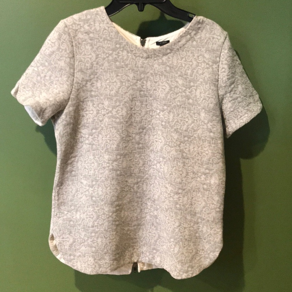 J Crew Short Sleeve Back ZIP Sweatshirt, NWOT